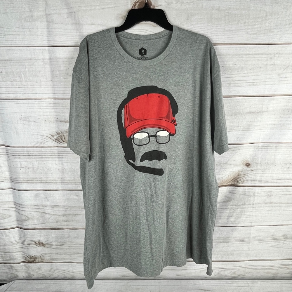 Rally House Andy Reid Men's Size 3XL T-Shirt Kansas City Football Gray Graphic